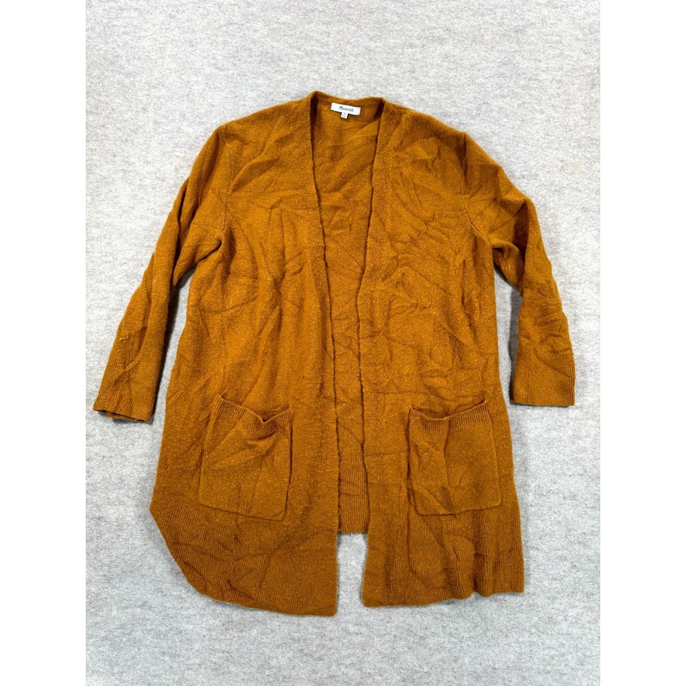 Madewell Cardigan Sweater Womens Medium Mustard G9611 Merino Alpaca Open Front